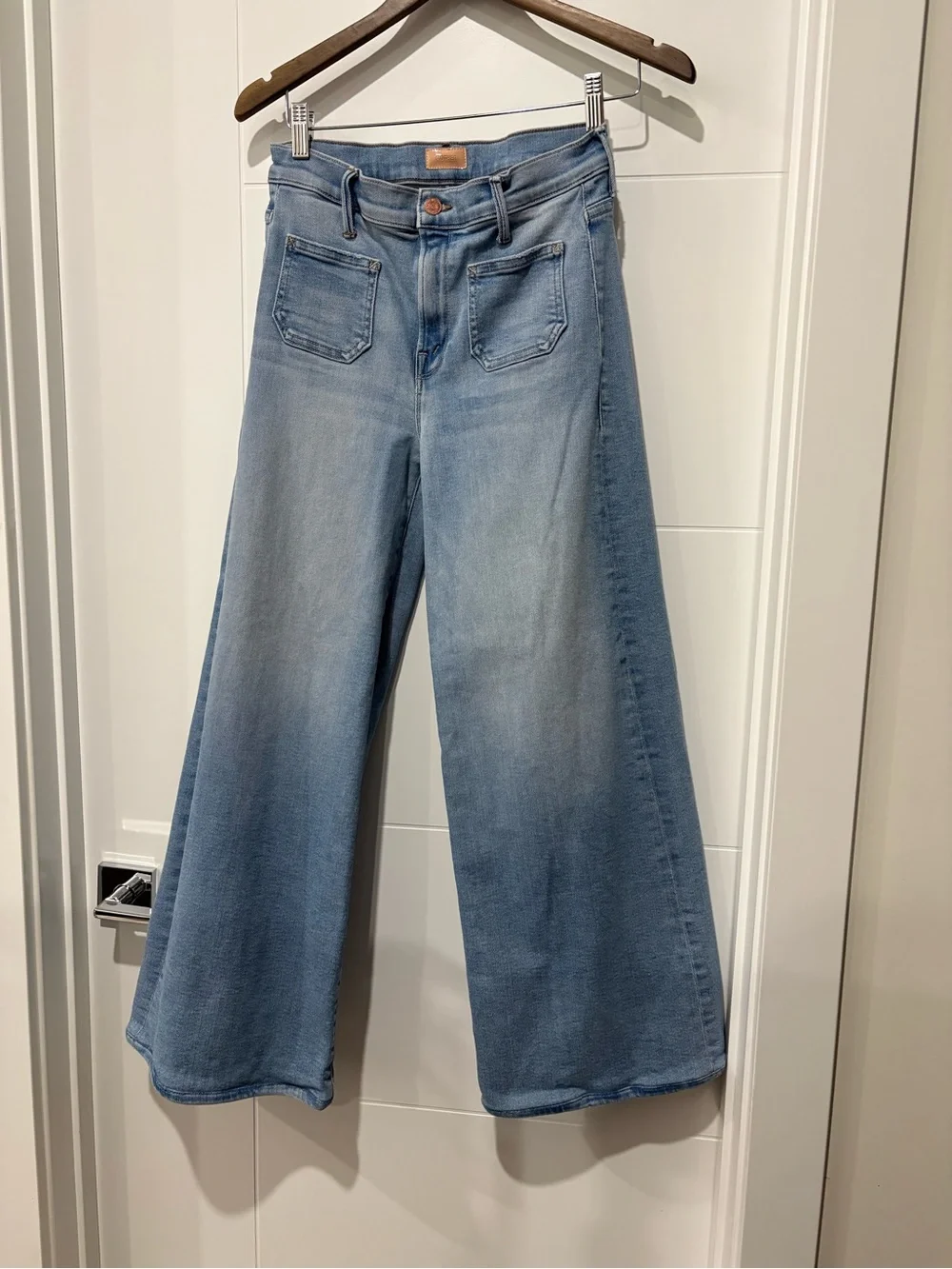 MOTHER Light Blue High-Rise Wide-Leg Jeans - Picture 5 of 12